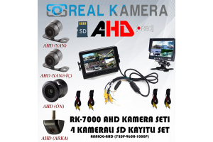 AHD 4 Kameralı Araç Kamera Sistemi   SD KART KAYITLI 